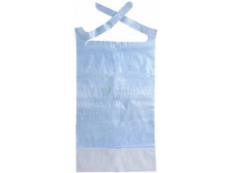 Babetes Azuis com Bolso Embalagens e Produtos de Plástico Brasão Rosa 