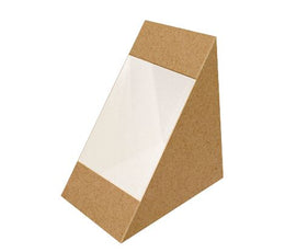 Caixa em Cunha Triangular com Janela para Sande de Pão de Forma Embalagens e Produtos de papel Brasão Rosa 