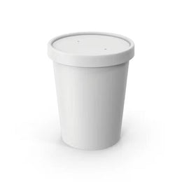 Pote de Sopa com Tampa de Papel Branco sem Plástico 480ml (25 Unidade) Produtos Biodegradáveis Remova 